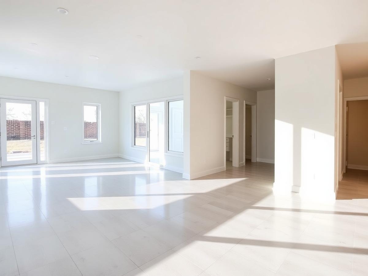 New build interior after post-construction cleaning
